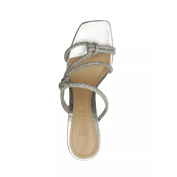 SCHUTZ Women's Lauryn Silver Dress Sandals. 7.5 NIB - Picture 8 of 9
